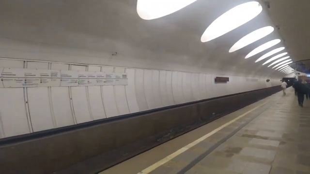 Станция метро Отрадное интерьер пассажиры поезд Москва Фрагмент 11