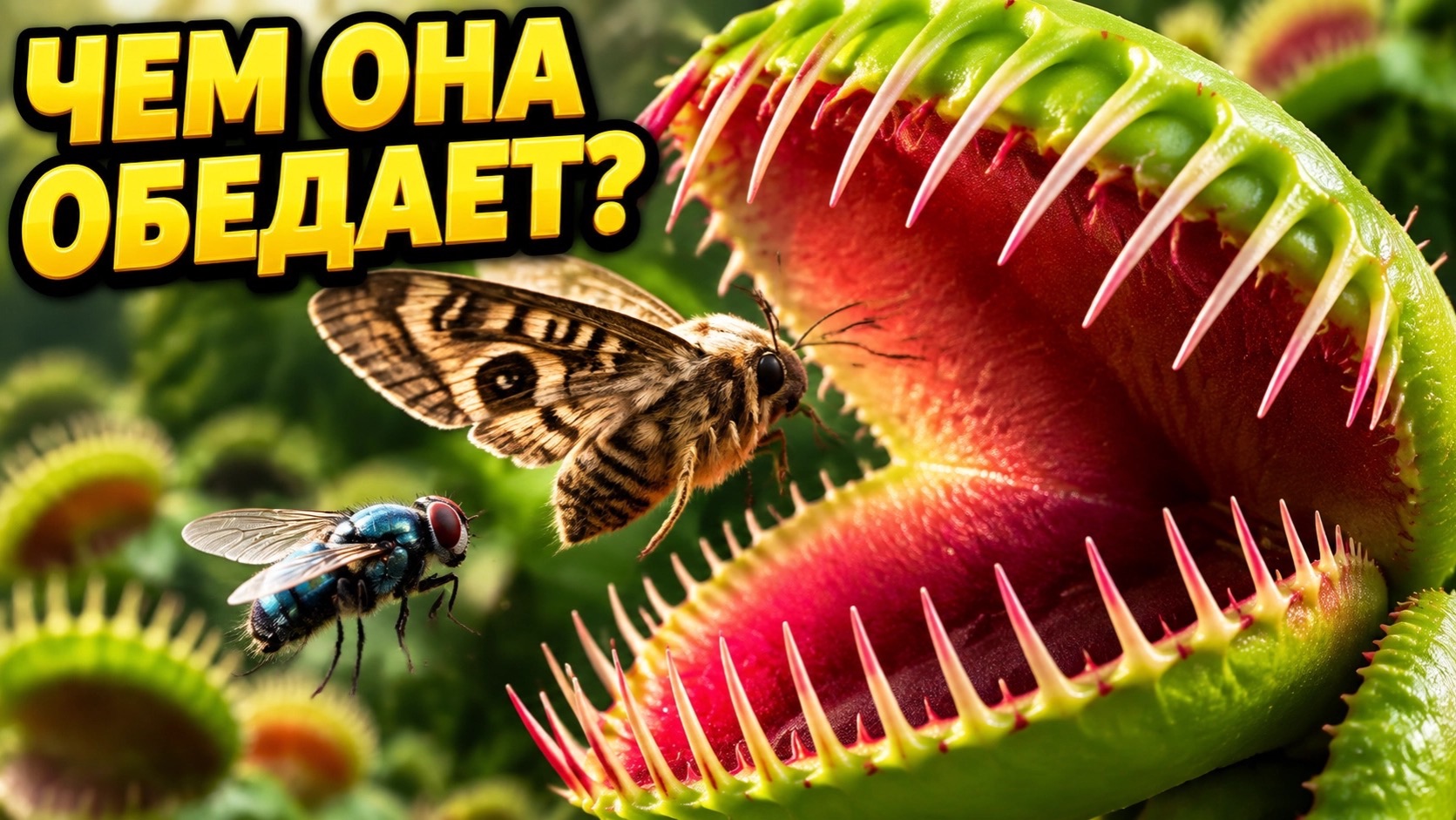 ЧЕМ ОБЕДАЕТ ХИЩНОЕ РАСТЕНИЕ? Кормим Венерину мухоловку! 🌿🦟