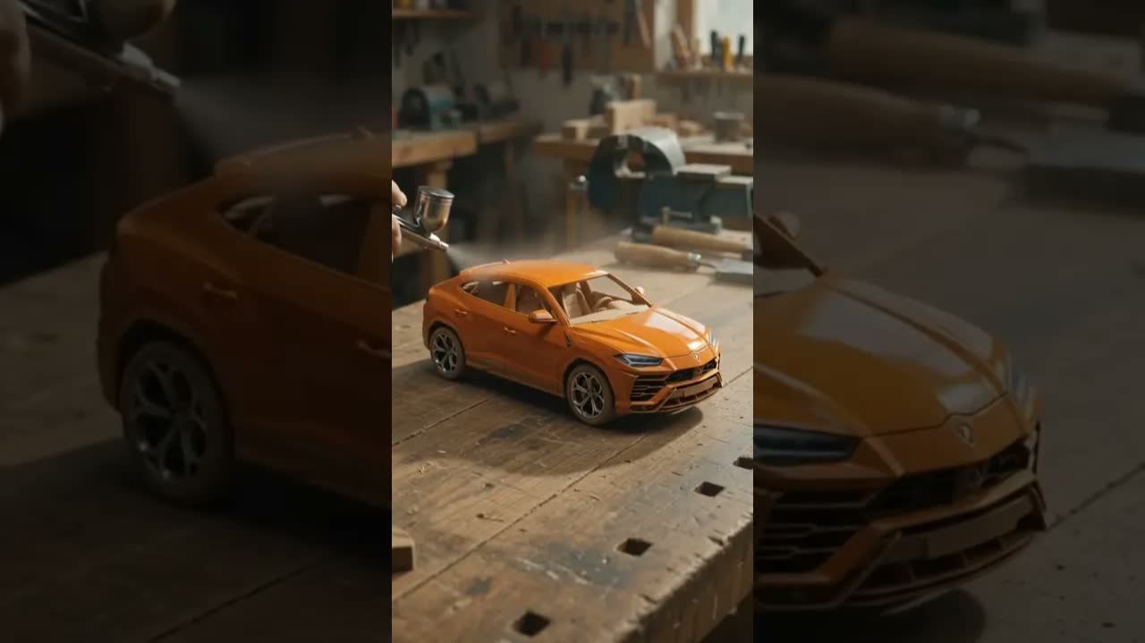 Woodcarving Lamborghini Urus (Oddly Satisfying) #ai #art #viral #woodcarving #lamborghini