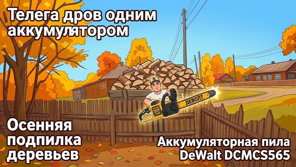 Телега дров одним аккумулятором. Аккумуляторная пила DeWalt DCMCS565