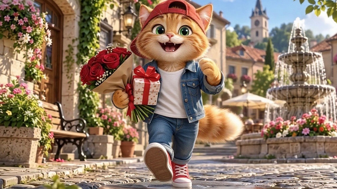 Котик , ты куда бежишь ✴️ ⁉️ 😎🐾 💐