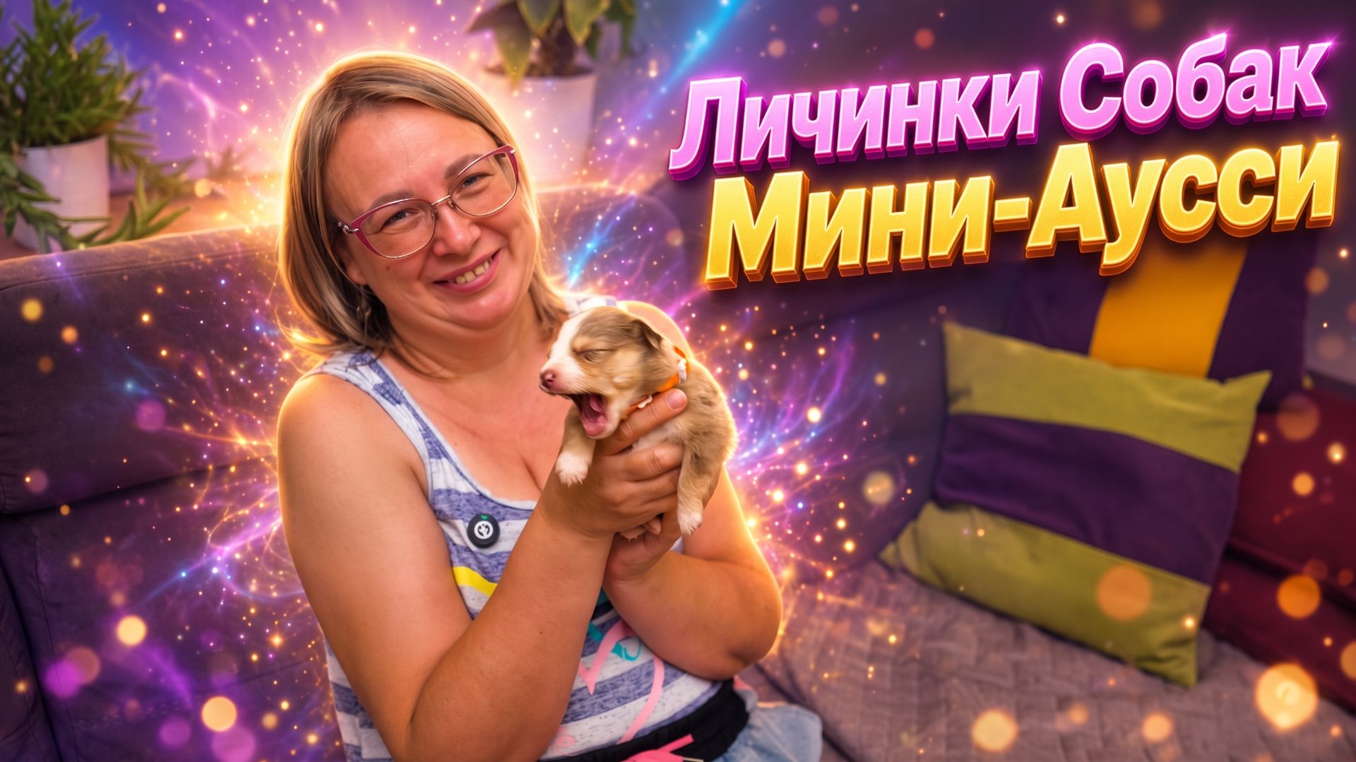 У нас такие щенки ВПЕРВЫЕ! Мини-аусси открыли глаза! Пробуют корм! Хвосты отвалились! Щенкам 20 дней