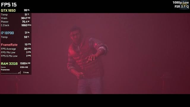 GTX 1650  SILENT HILL Townfall - 4K, 1440p, 1080p, 900p, 720p, FSR 3.1 Q