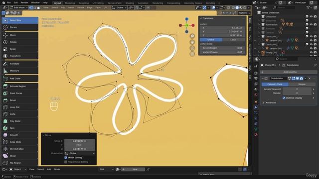 Introduction To 3D Characters Modeling In Blender 159. Sea Flower 2. Shape