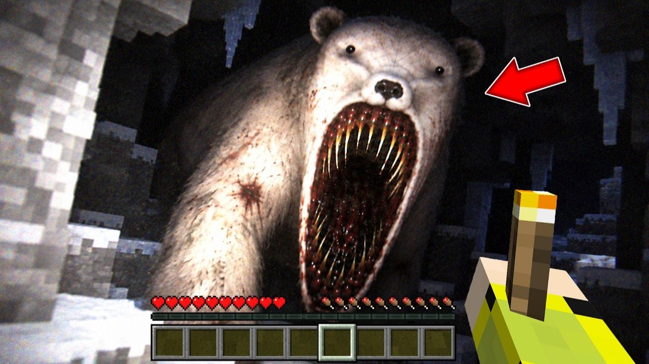 БЕЛЫЙ МЕДВЕДЬ ИЗ 2027 ОХОТИТСЯ НА МЕНЯ В МАЙНКРАФТ! ВЫЖИВАНИЕ ICE BEAR MINECRAFT SCP