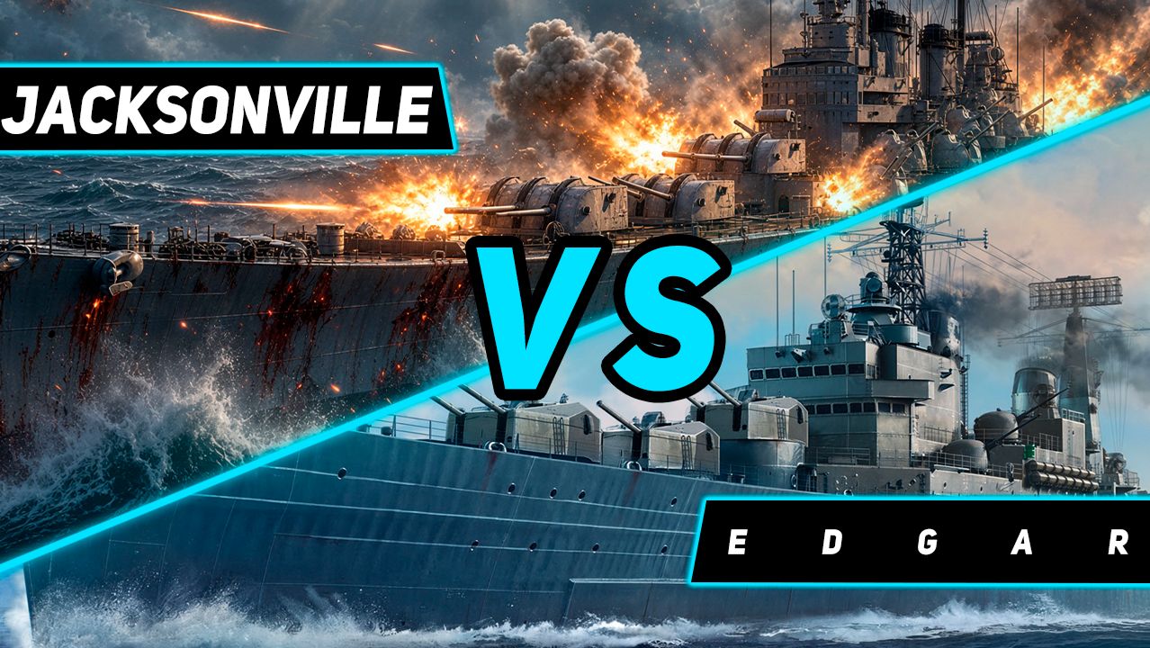 CRUISER JACKSONVILLE VS EDGAR! WORLD OF WARSHIPS