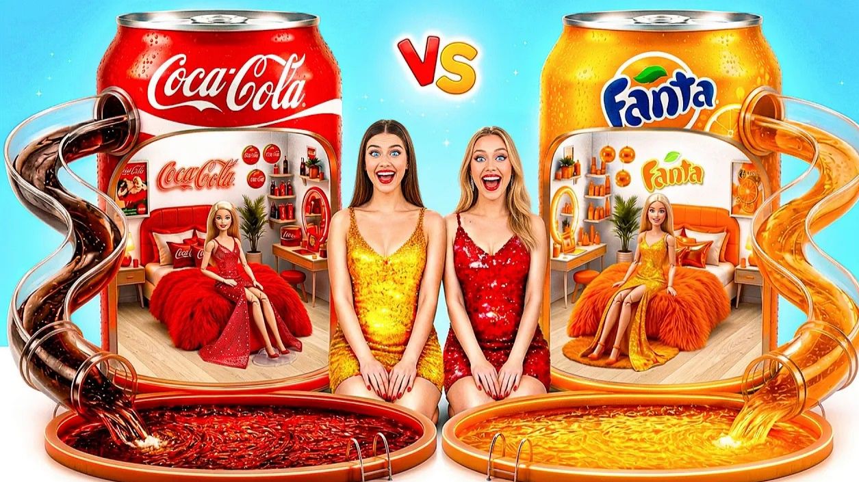 Строим Удивительный Кукольный Домик Кока-Кола Vs Фанта _ Креативные Лайфхаки Для Декора