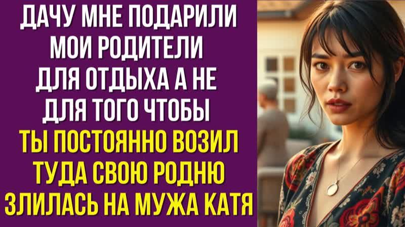Дачу мне подарили мои родители для отдыха а не для того чтобы ты постоянно возил туда свою родню