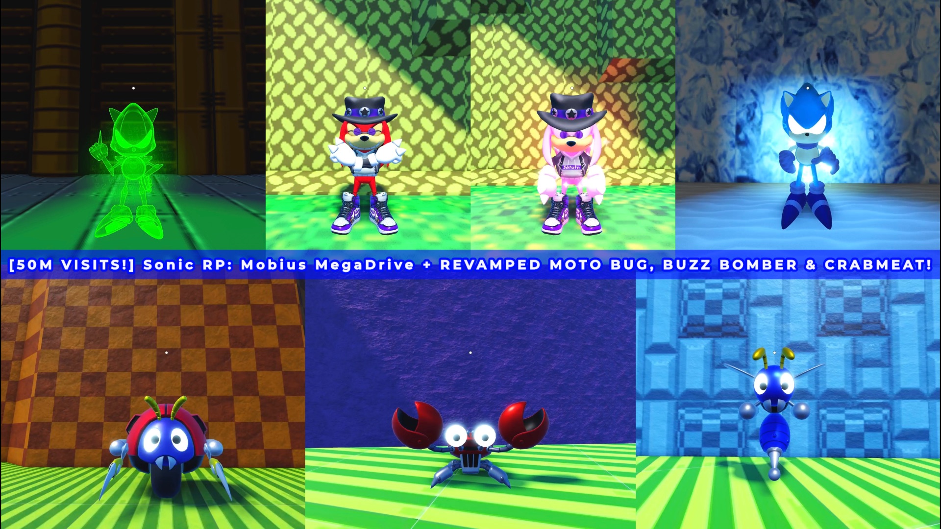 ROBLOX (#782; [50M VISITS!] Sonic RP: Mobius MegaDrive + REVAMPED MOTO BUG, BUZZ BOMBER & CRABMEAT!)