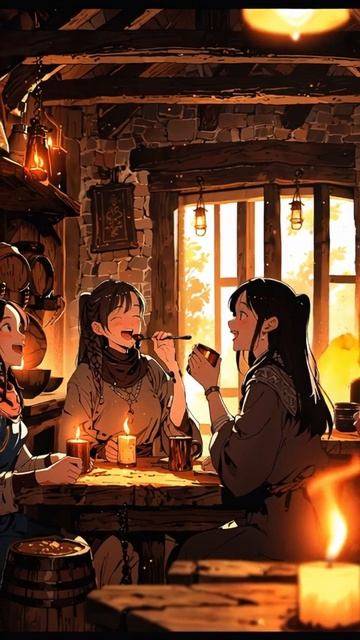 Tavern Delights Medieval Flute & Warm Firelight 🍺 #MedievalAmbiance #Shorts