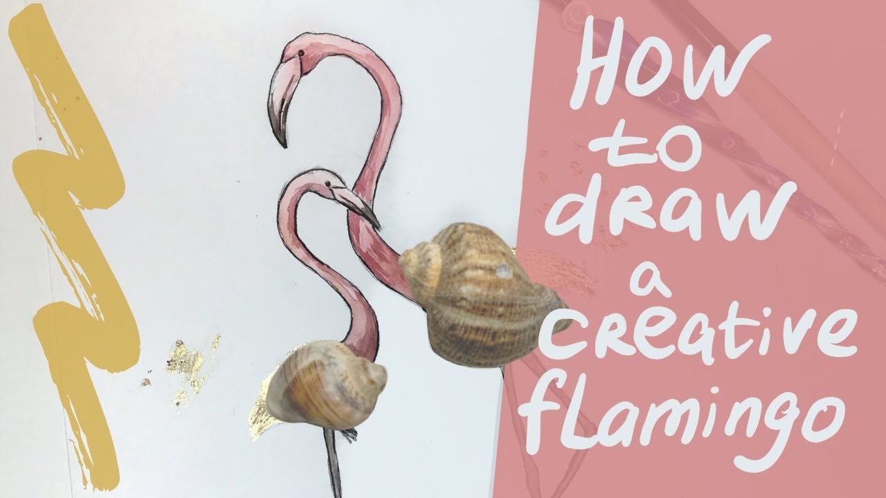 HOW TO DRAW A CREATIVE FLAMINGO 💗КАК НАРИСОВАТЬ ФЛАМИНГО