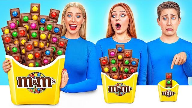 ความท้าทายจานใหญ่ กลาง และเล็ก | แฮ็กอาหารตลก Multi DO Challenge