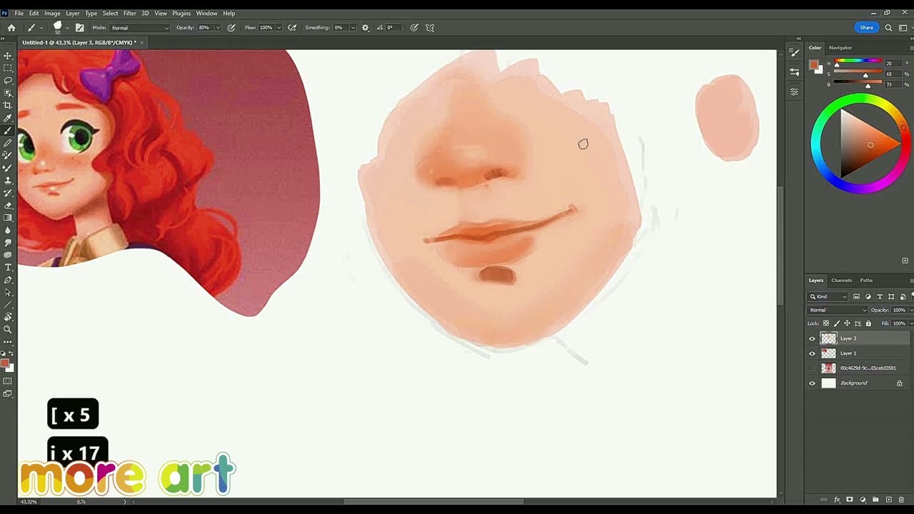 Как нарисовать губы и уши человека / Курс «Рисование в Photoshop для начинающих» от More-art.ru