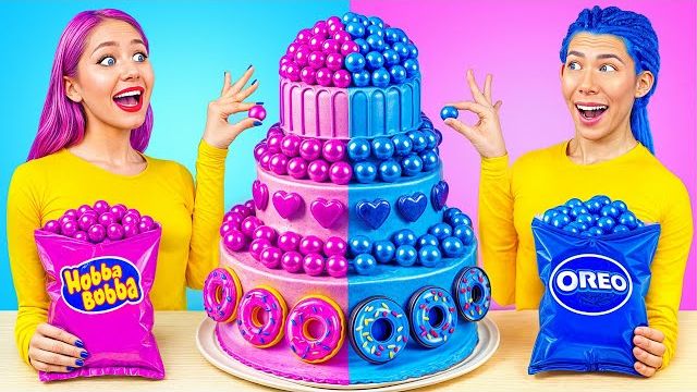 Merah Jambu VS Biru Tantangan Dekorasi Kue | Pertempuran Makanan Multi DO Challenge