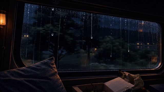 Ночной поезд под дождём 🚂🌧️ Lo-Fi музыка для сна, расслабления и отдыха | 1 час