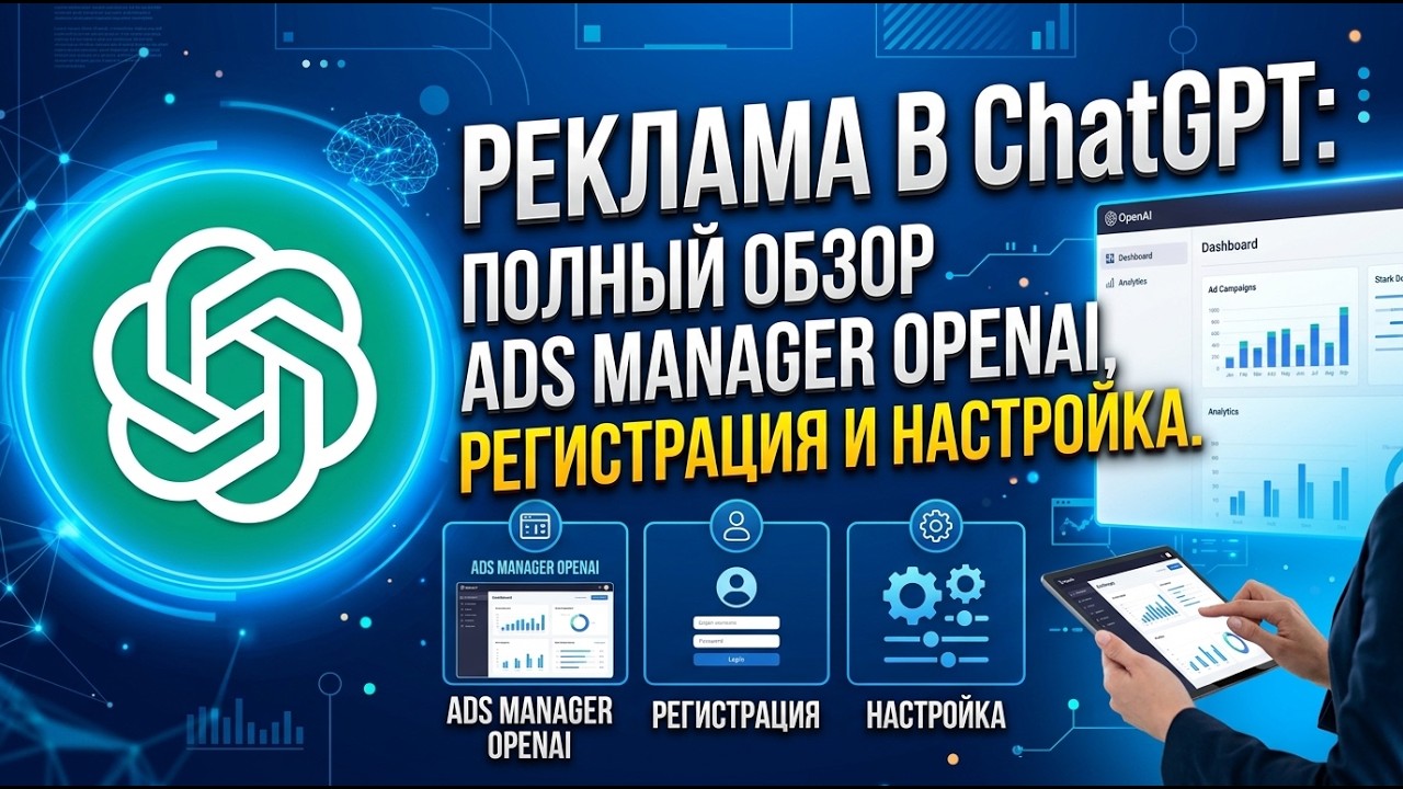 Реклама в ChatGPT: Полный обзор Ads Manager OpenAI, регистрация и настройка. Нюансы платформы.