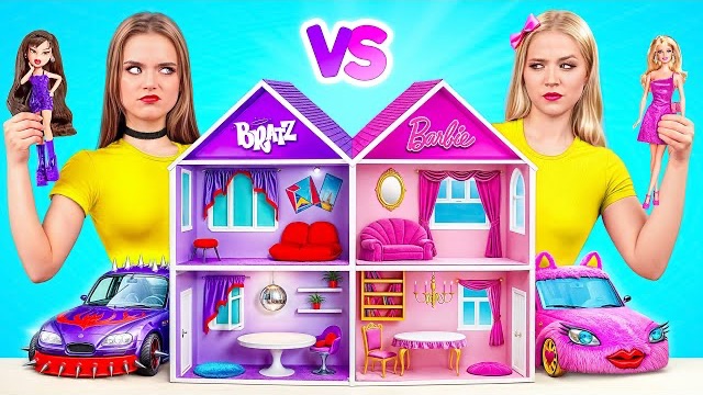 เราสร้างบ้านตุ๊กตาที่ยอดเยี่ยม | บาร์บี้ Vs บราทซ์ ท้าทาย Multi DO Girls