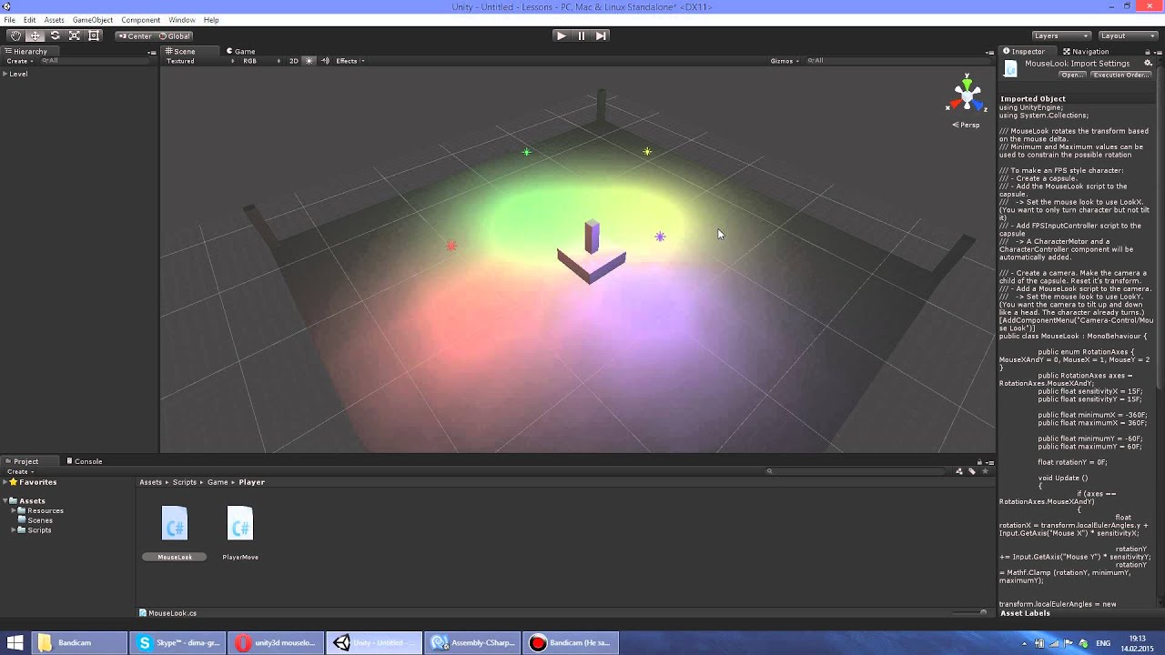 Unity3D - Урок 1 - Создание персонажа и сцены!