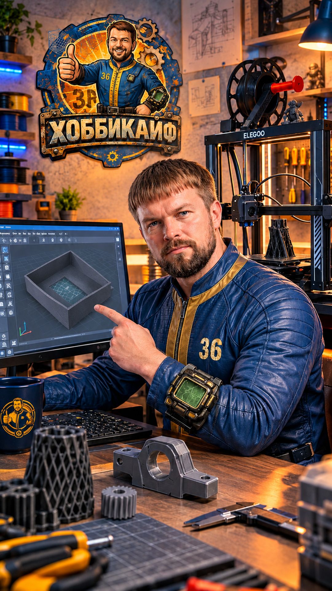 Моделирую простую деталь за пару минут ⚙️ 3D-печать
