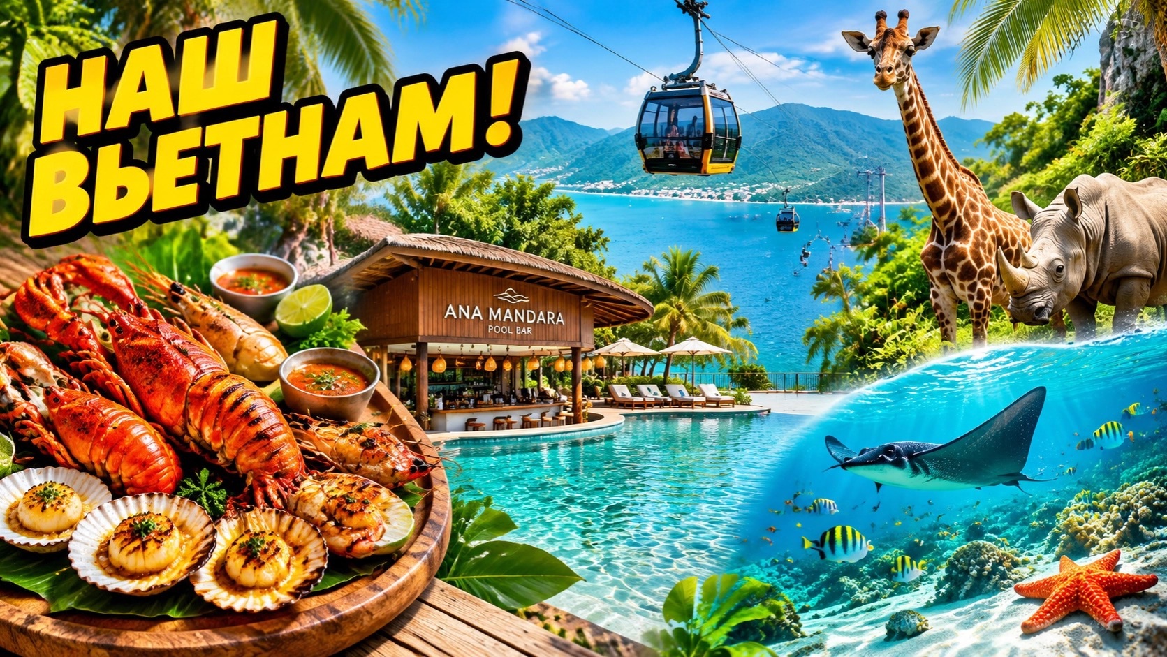 ВЬЕТНАМ 🇻🇳: Пляж в Камрани, жирафы на Винперле и снорклинг в Нячанге! 🗺️