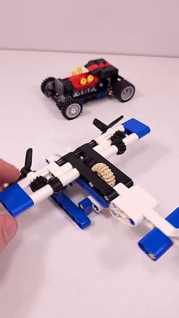 LEGO Technic White Seaplane (30736) Vs Hot Rod Car (30735)