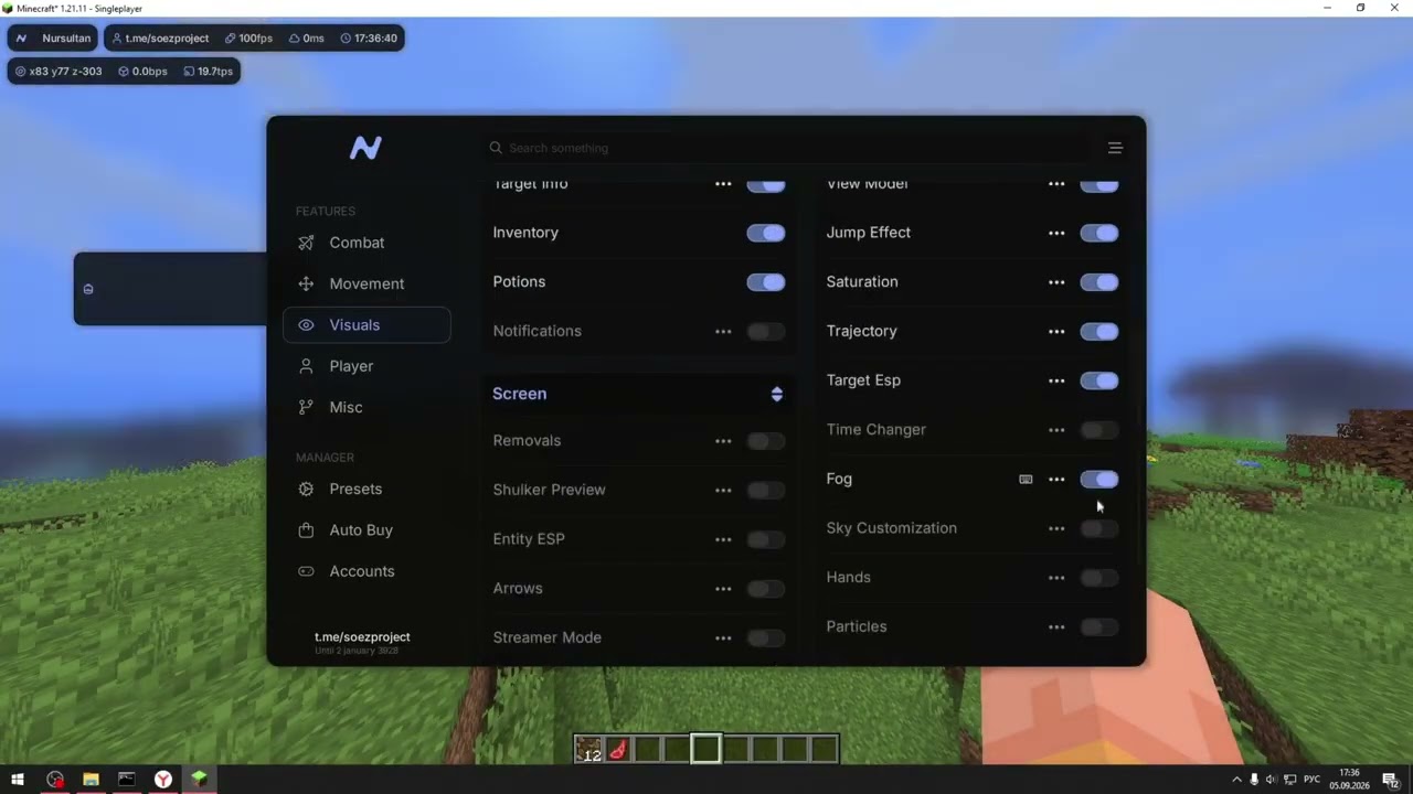 🤗 ЭТО НЕ БАЙТ! NEW CRACK NURSULTAN CLIENT 1.21.11! Новый кряк нурсултана