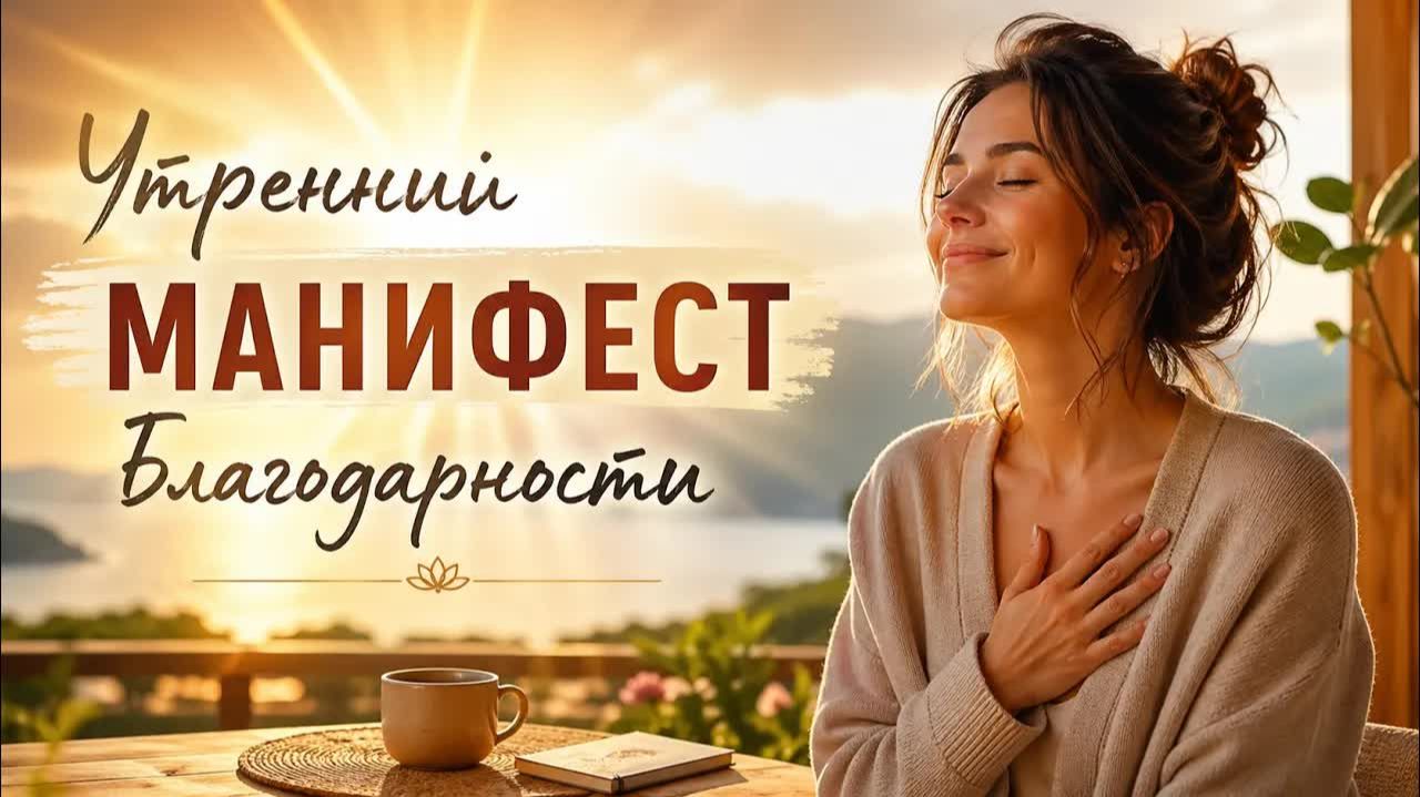 Утренний МАНИФЕСТ БЛАГОДАРНОСТИ. Слушай каждый день 15 минут и ты притянешь ЧУДЕСА в свою жизнь.