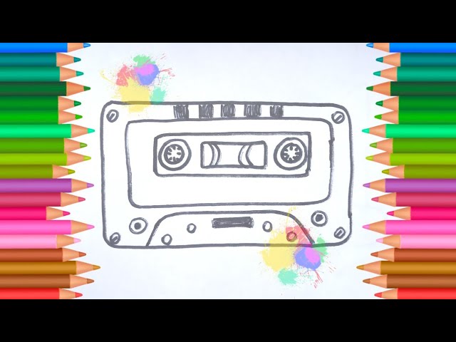 CÓMO DIBUJAR UN CASSETTE \ HOW TO DRAW A CASSETTE \ COMMENT DESSINER UNE CASSETTE
