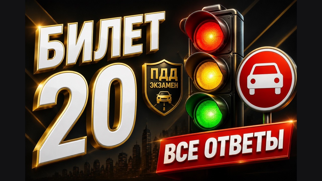Билет 20 ПДД 2026 | Разбор всех 20 вопросов простым языком
