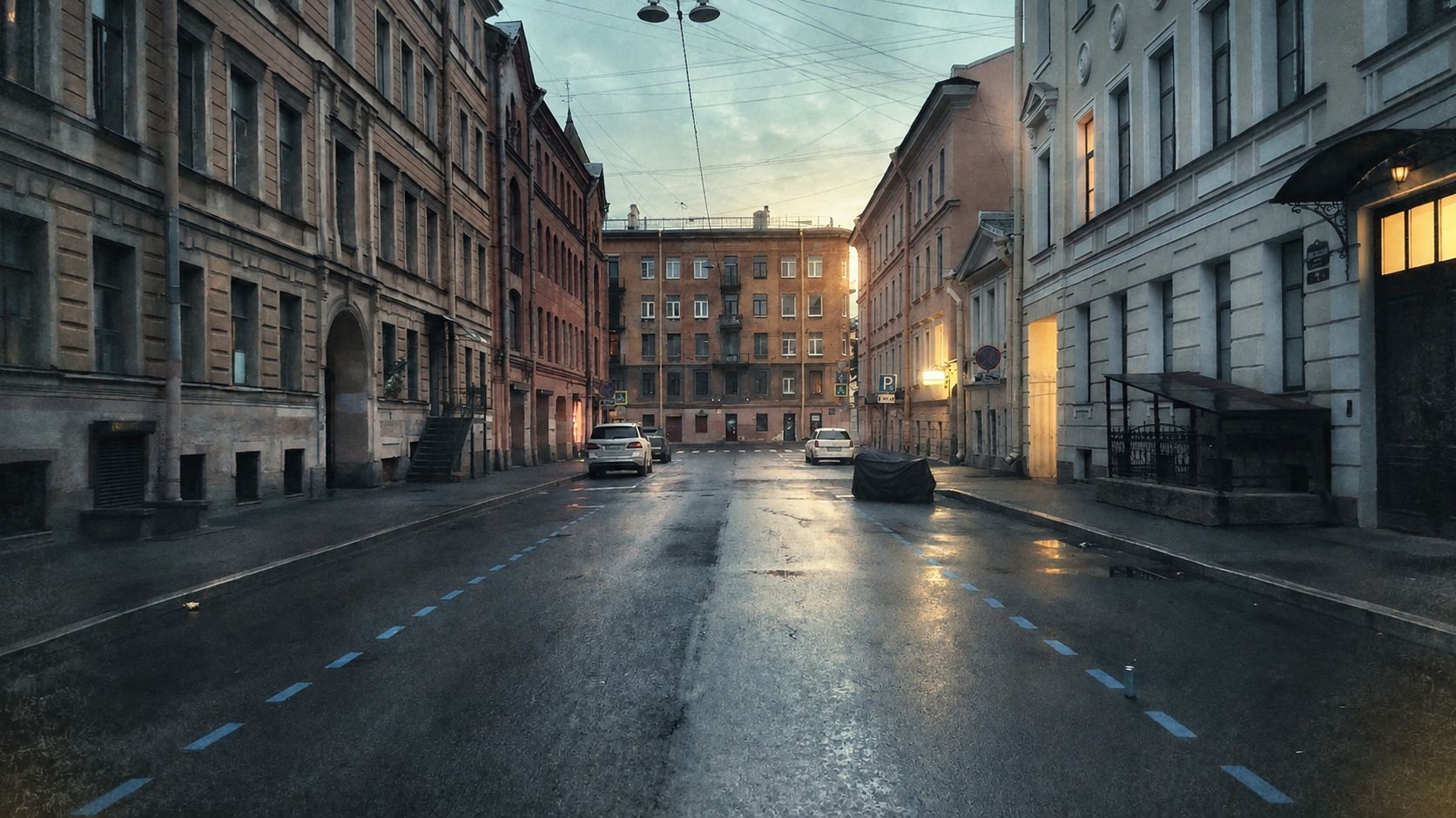 Безлюдные улицы. 6 Утра в самом центре Петербурга