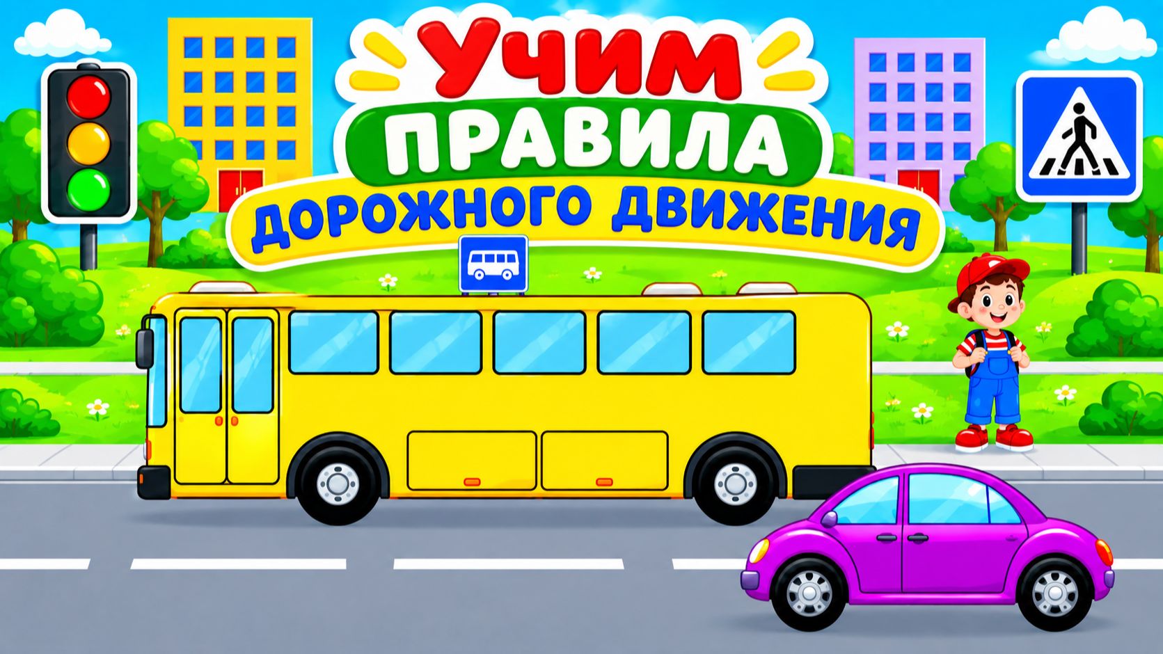 Учим Правила дорожного движения для детей. Развивающий мультики для малышей