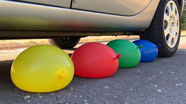 Crushing Crunchy & Soft Things By Car! - EXPERIMENT: BALLOONS VS CAR