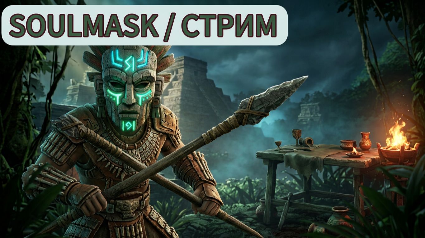 Soulmask Прокачка с нуля, строим базу и собираем племя №1