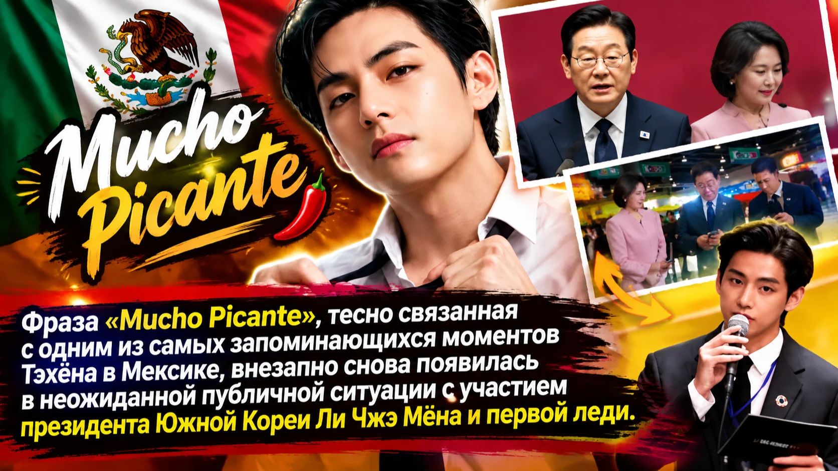 Президент и первая леди Кореи воскликнули «Mucho Picante» — эффект Тэхёна реален!