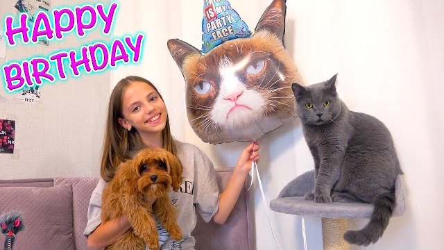 День рождения моего КОТИКА Тима подарки видеоблог My Little Nastya