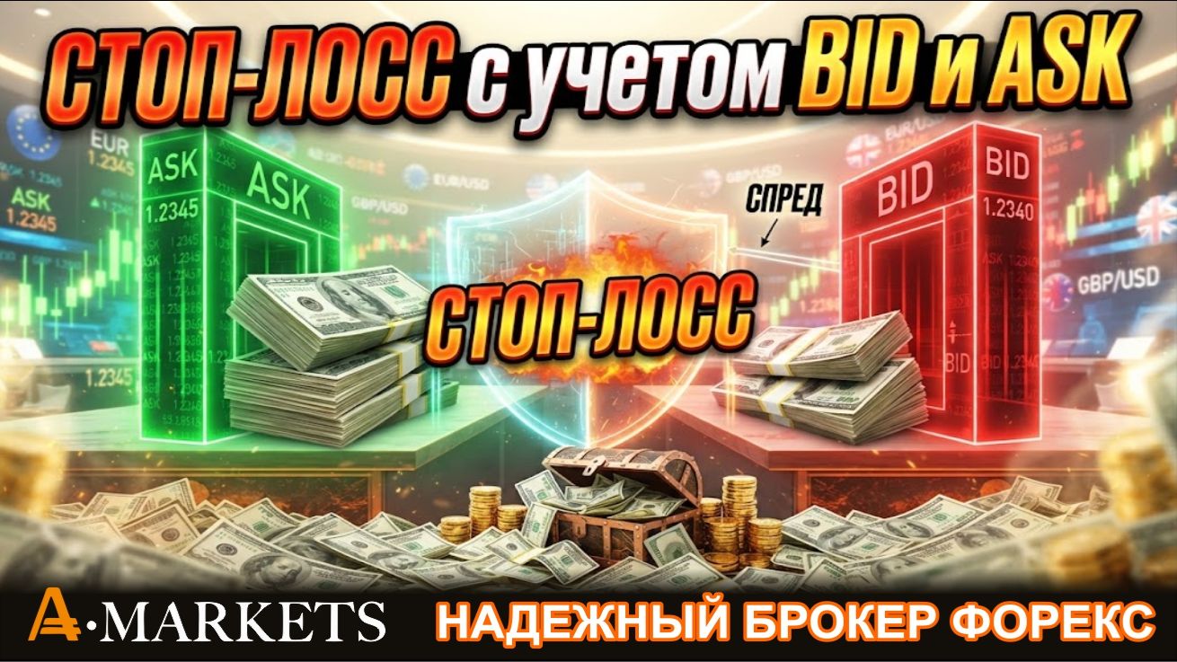 Как ставить стпо-лоссы с учетом BID и ASK. Обзор в торговом терминале брокера форекс.