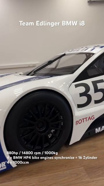 880hp, 4 Engines, 16 Cylinder #edlinger #bmwi8 #hillclimb #prototype #shorts