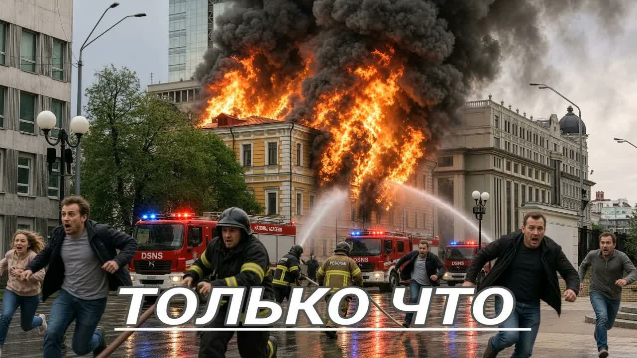 Объект в самом центре: мощный взрыв прогремел горит Академия наук / Охота на Мадьяра началась