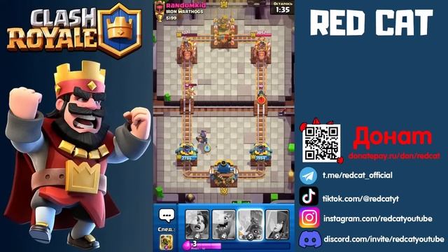 Играю в КЛЕШ РОЯЛЬ (КЛАНВАР и апаю кубки) | RED CAT | Стрим по Clash Royale