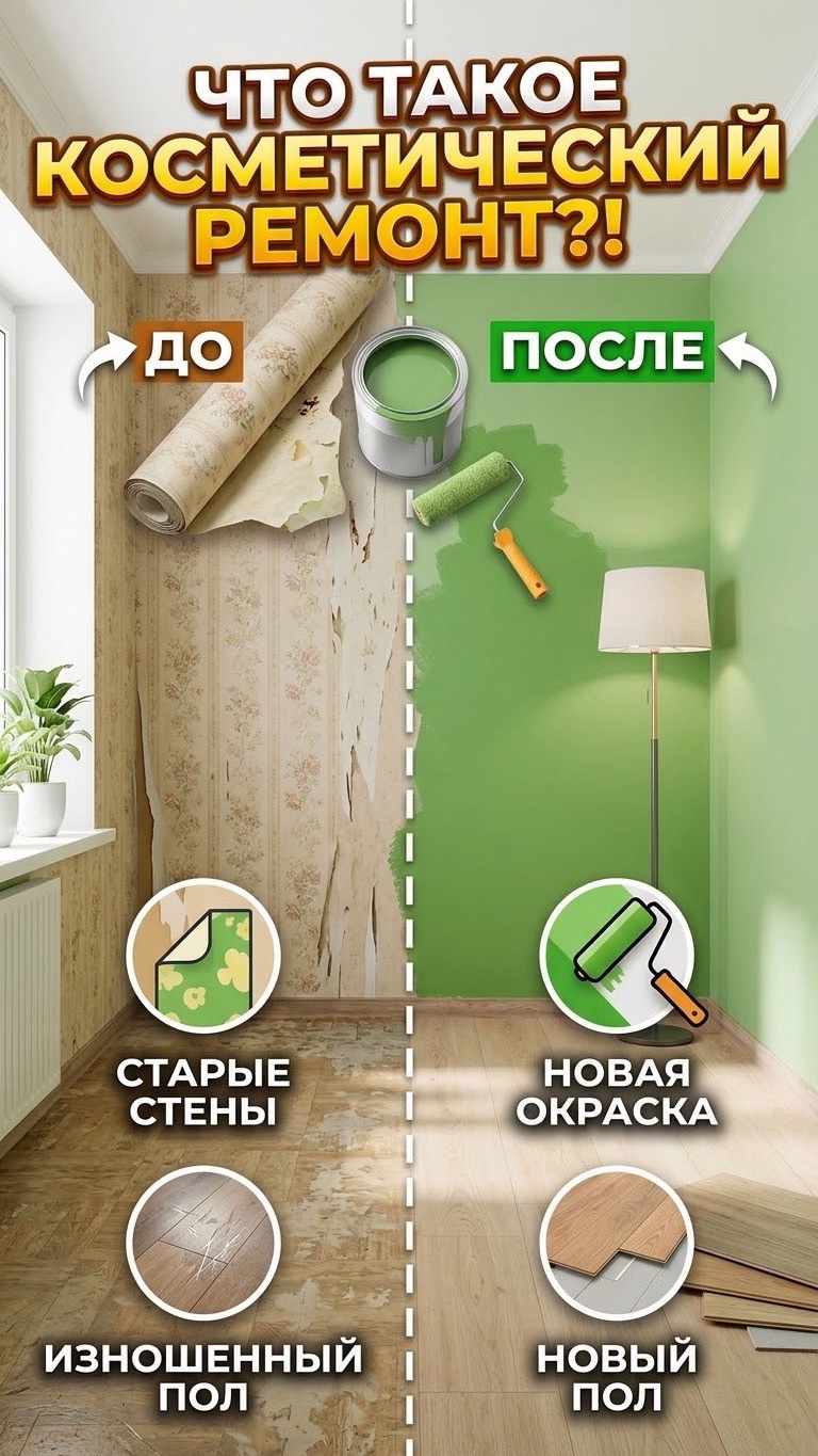 Что такое косметический ремонт?! #иванкотельников #недвижимость #риэлтор #косметическийремонт