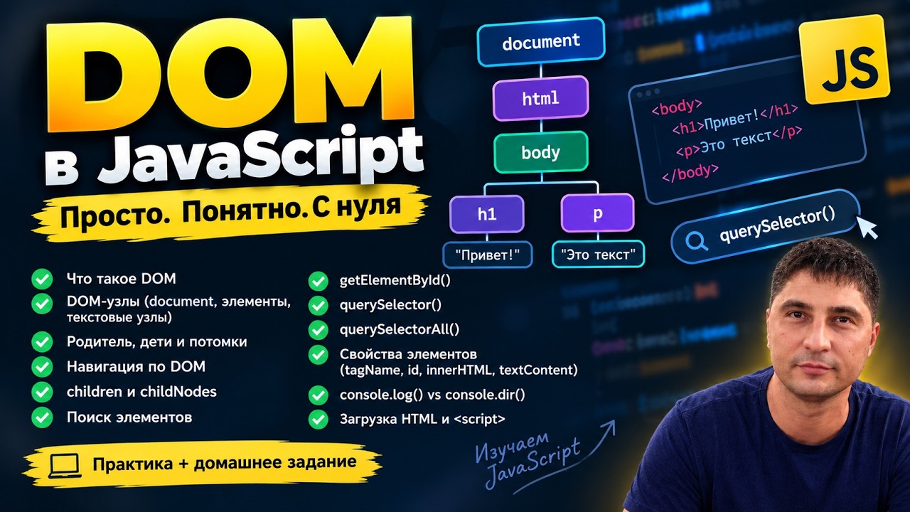 25 DOM, Навигация по DOM, поиск HTML элементов, InnerHTML, TextContent