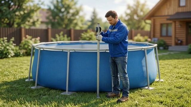 Сборка каркасного бассейна Интекс 6х3 самостоятельно
