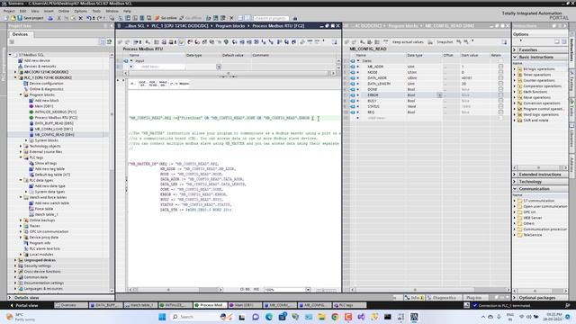 06 Получение данных с 5 ведомых устройств Modbus с помощью команд SCL