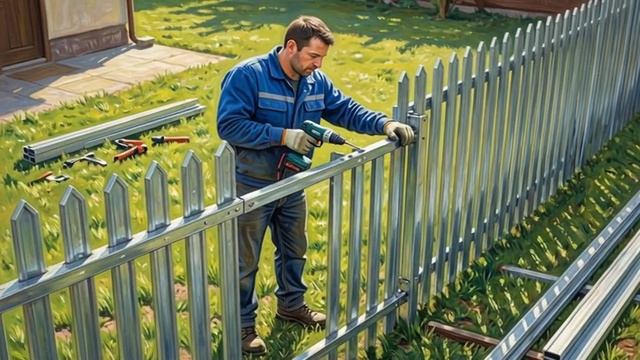 Практичный забор из оцинкованной сетки рабицы 2 мм