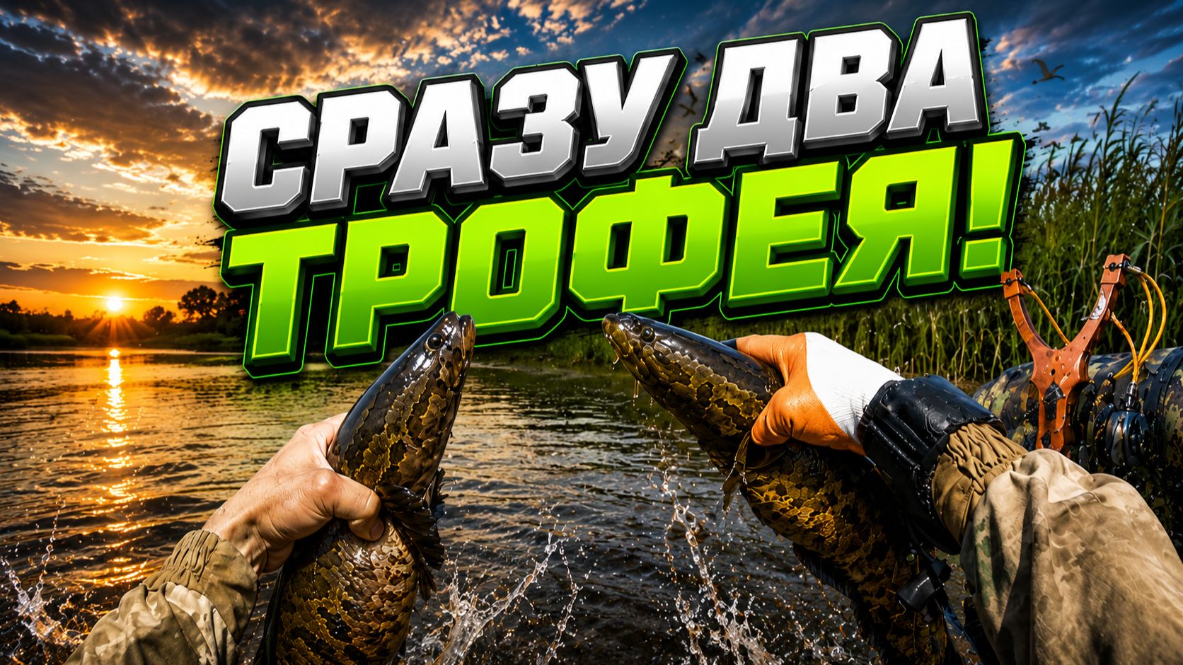 Охота с Рогаткой — Один Крупный, Второй На Жарёху!