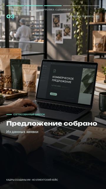 Коммерческое предложение из одной заявки