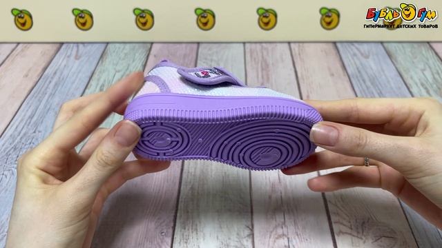 357878 Сандалии Pasito на липучке блестящие с аппликацией сердечка с пайетками сиреневые