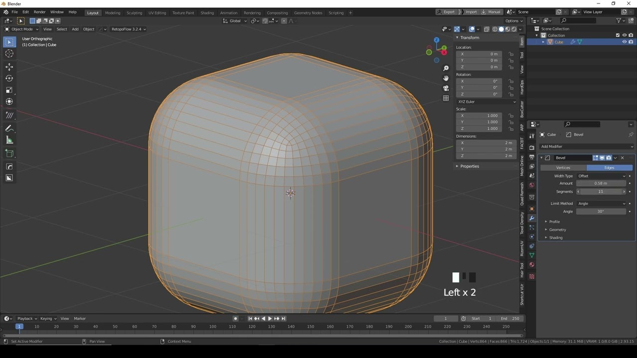 Blender урок 17 Модификаторы в Blender