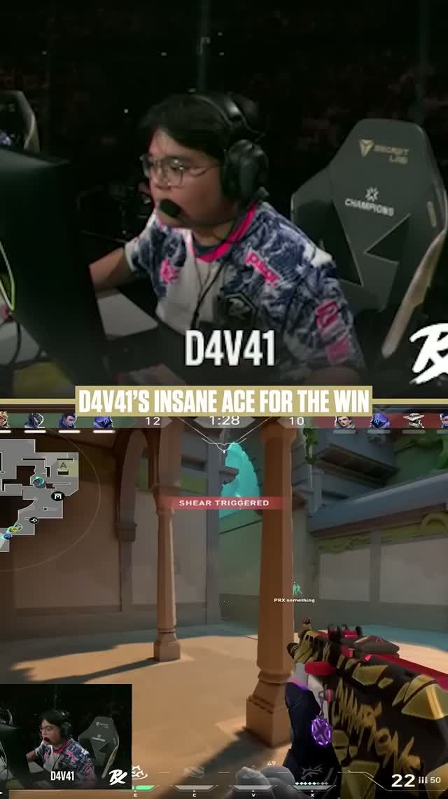 Момент, когда D4v41 завершает матч эйсом 🤯