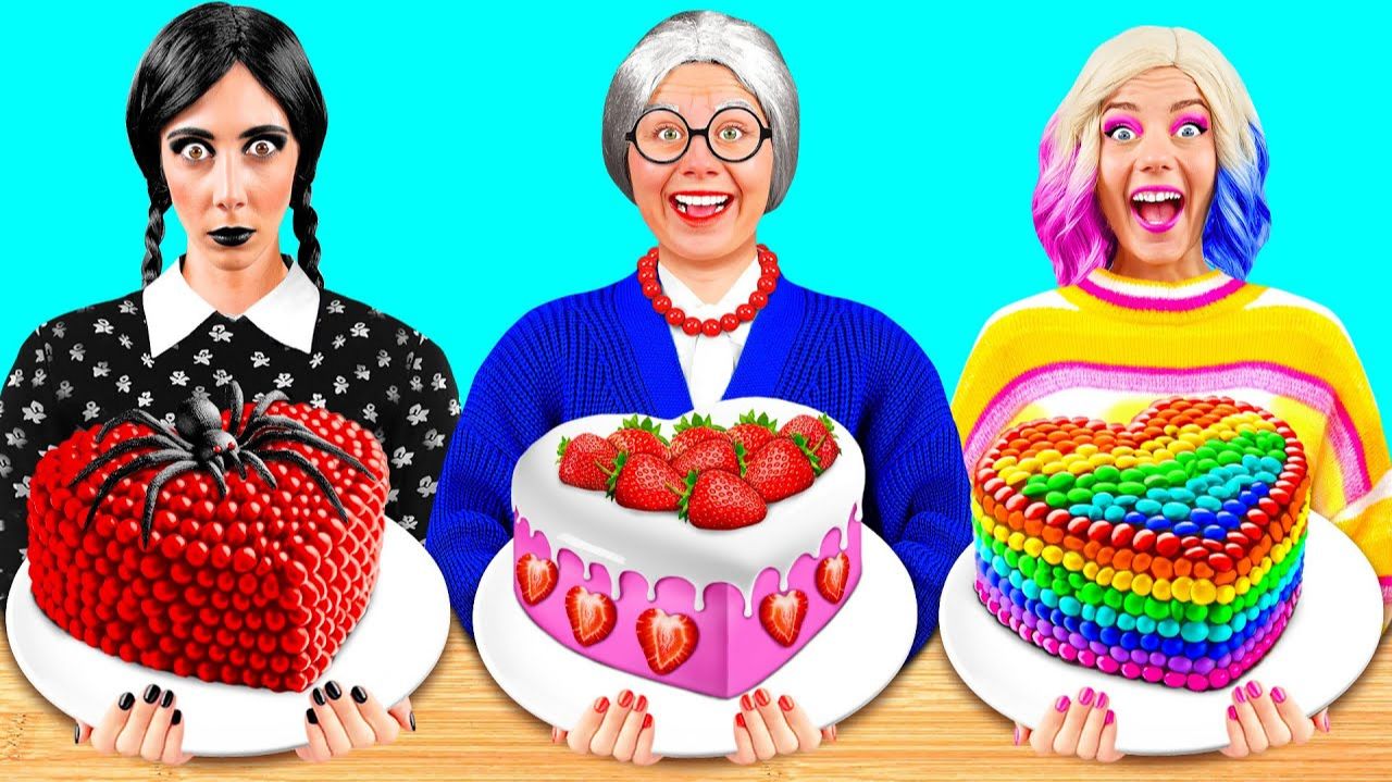 Кулинарный Челлендж Уэнсдей Против Бабушки  Смешные Челленджи от Fun Teen